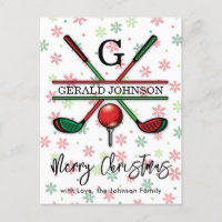Golf Monogram Merry Christmas-Holiday Design