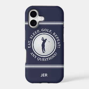 Golf Monogram Pro Golfer Modern Sports Blue Cute