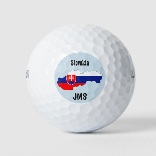 Golf Monogram Slovakia Flag Map Balls (Front)