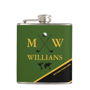 Golf Monogrammed Flask Personalised for Golfers