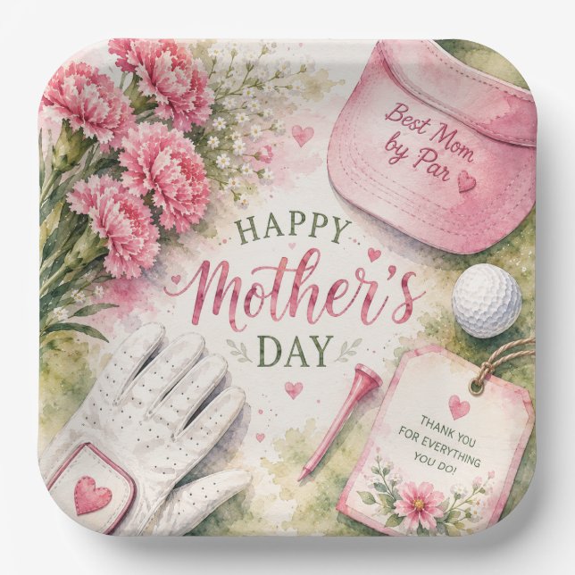 Golf Mother’s Day for Golfer Mum Paper Plate (Front)