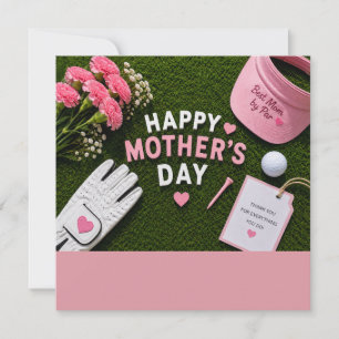 Golf Mother's Day  for golf mum with ball on green Card