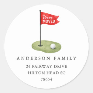 Golf Moving Address Sticker