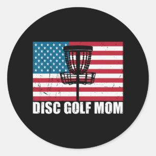 Golf Mum Usa American Flag Mothers Day Gift 4th Of Classic Round Sticker