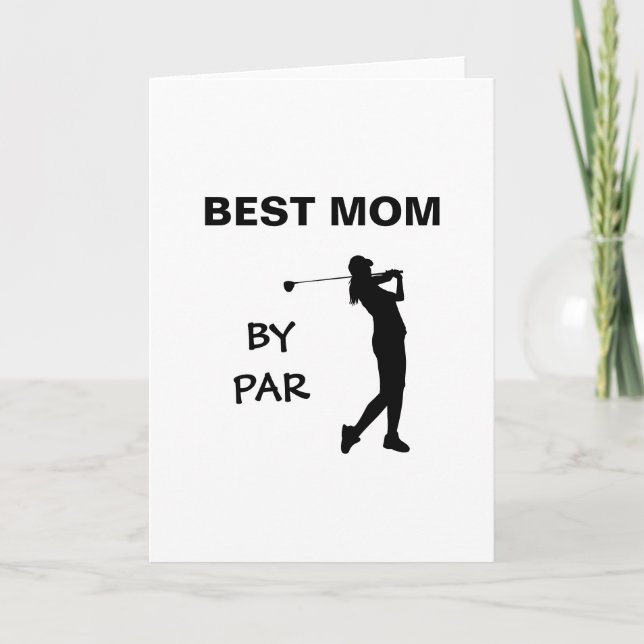 Golf Mummy Golfer Pun Mother's Day Best Mum By Par Card (Front)