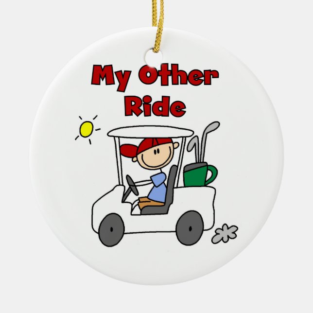 Golf My Other Ride Ceramic Tree Decoration (Front)