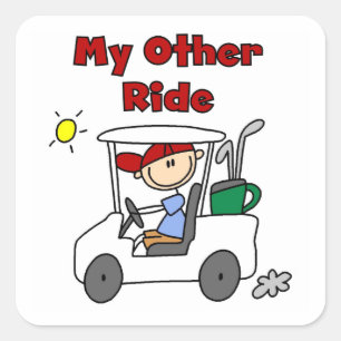 Golf My Other Ride Square Sticker