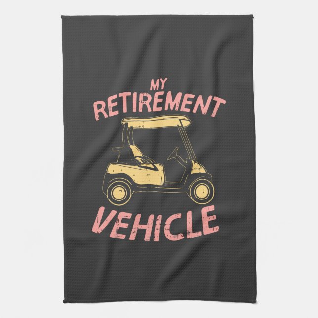 Golf - My Retirement Vehicle Tea Towel (Vertical)