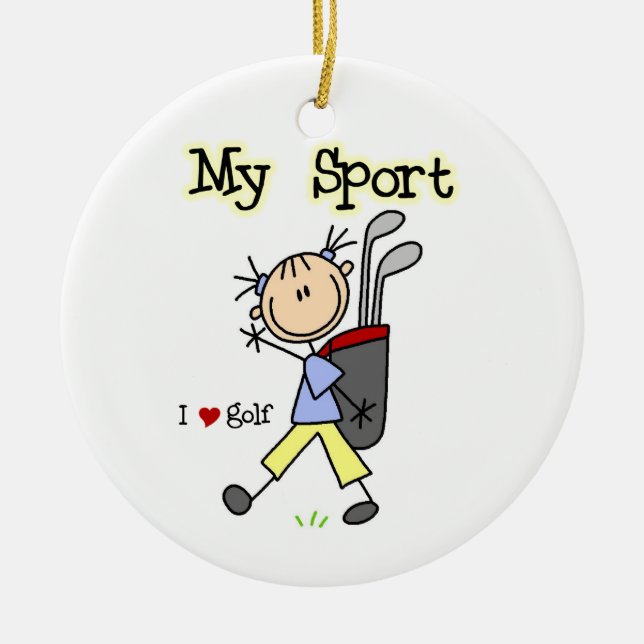 Golf My Sport Ceramic Tree Decoration (Front)