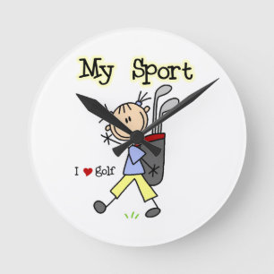 Golf My Sport Round Clock