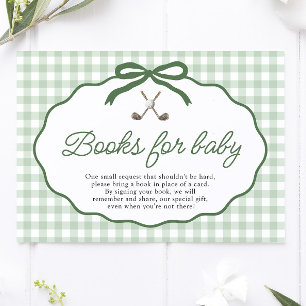 Golf New to the Club Baby Shower Books For Baby Enclosure Card
