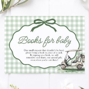 Golf New to the Club Baby Shower Books For Baby Enclosure Card