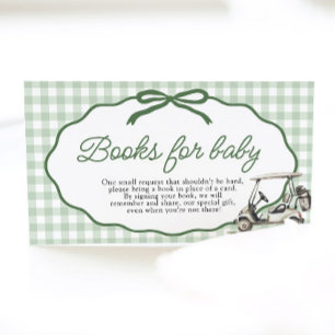 Golf New to the Club Baby Shower Books For Baby Enclosure Card