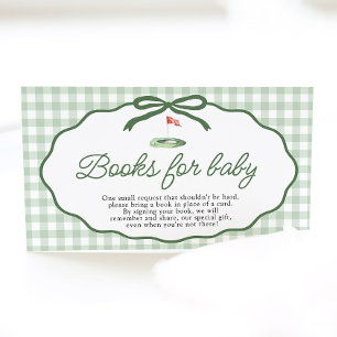 Golf New to the Club Baby Shower Books For Baby Enclosure Card
