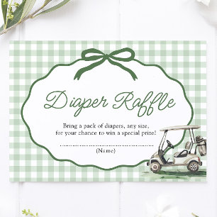 Golf New to the Club Baby Shower Diaper Raffle Enclosure Card