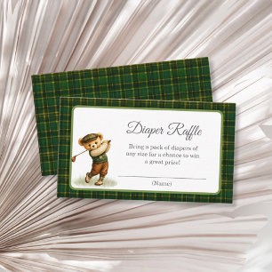 Golf New to the Club Baby Shower Diaper Raffle Enclosure Card