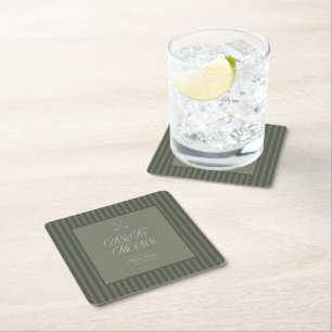 Golf new to the club baby shower square paper coaster