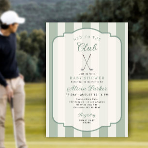 Golf new to the club gender neutral baby shower invitation