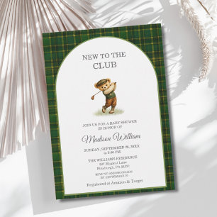 Golf New to the Club Golfing Baby Shower Invitation