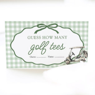 Golf New to the Club Guess How Many Golf Tees Game Enclosure Card