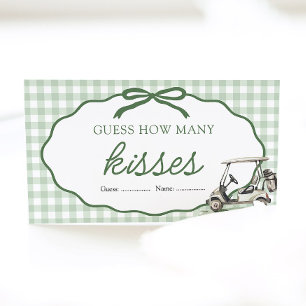 Golf New to the Club Guess How Many Kisses Game Enclosure Card