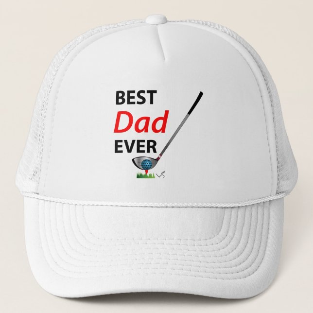 GOLF Number One Dad, Cool Golf Trucker Hat (Front)