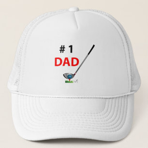GOLF Number One Dad, Cool Golf Trucker Hat