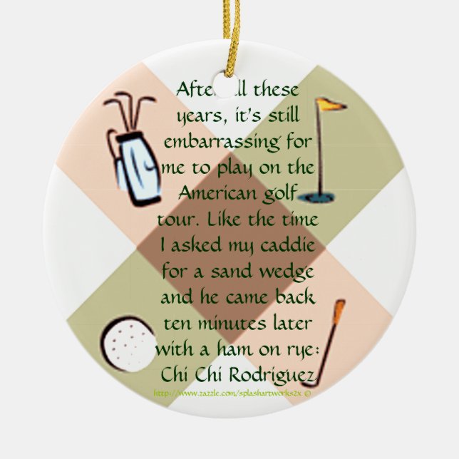 "Golf Nut Ornament" Ceramic Tree Decoration (Front)