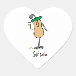 Golf Nut T-shirts and Gifts Heart Sticker