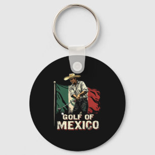 Golf Of Mexico Funny Golfer Pun Patriotic Mexican Key Ring