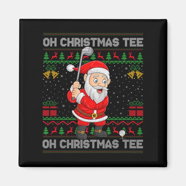 Golf Oh Christmas Tee Santa Playing Golf Golfer Ug Magnet (Front)