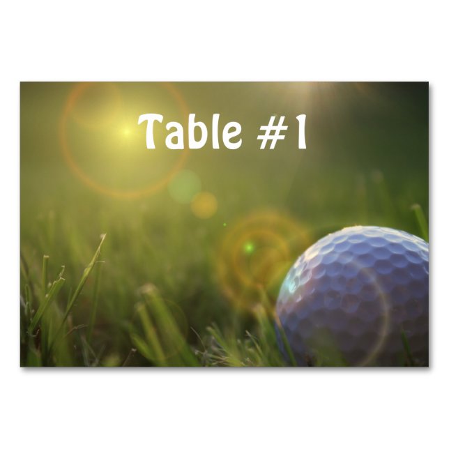 Golf on a Sunny Day Table Number (Front)