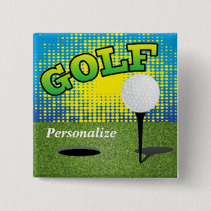 Golf 🏌️♂️ on the Green 15 Cm Square Badge