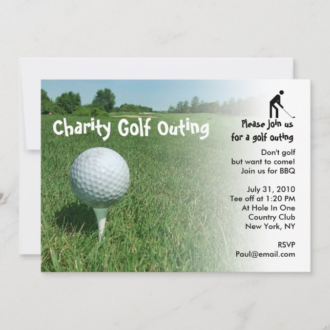 Golf Outing Charity Party Invitation (Front)