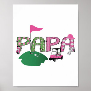 Golf Papa Hole In One Golf 1st Birthday Party Poster