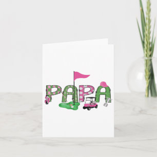 Golf Papa Pink Hole In One Golf 1st Birthday Girl  Card
