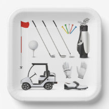 Golf Paper Plates, Golf Course Theme Tableware