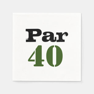 Golf par 40 forty birthday golfer with number napkin