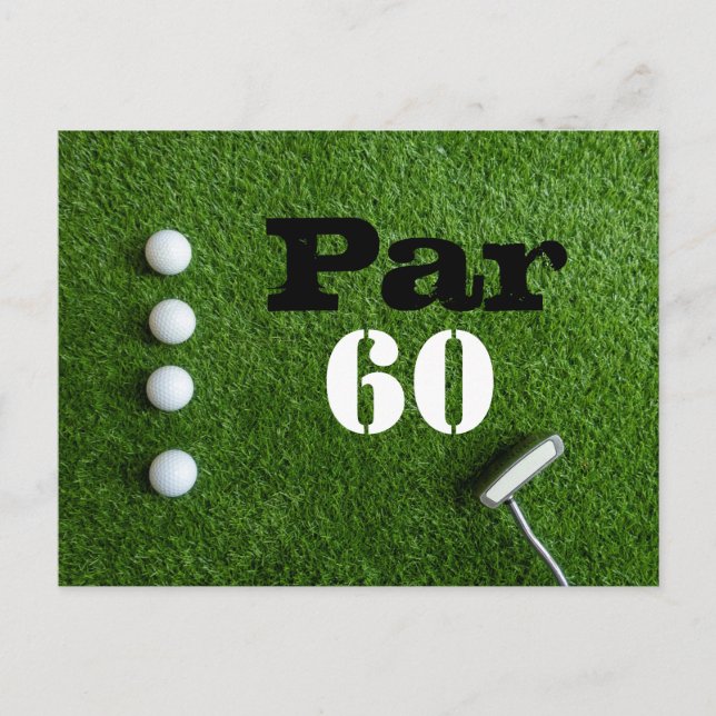 Golf Par 60th sixty years olds golfer birthday Postcard (Front)