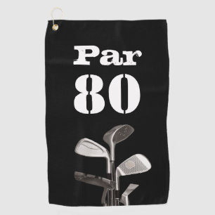Golf Par 80th eighty years old golfer birthday Towel