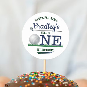 Golf PAR-TEE 1st Birthday Classic Round Sticker