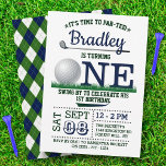 Golf PAR-TEE 1st Birthday Invitation<br><div class="desc">Celebrate in style with these trendy birthday invitations. The design is easy to personalise with your special event wording and your guests will be thrilled when they receive these fabulous invites.</div>