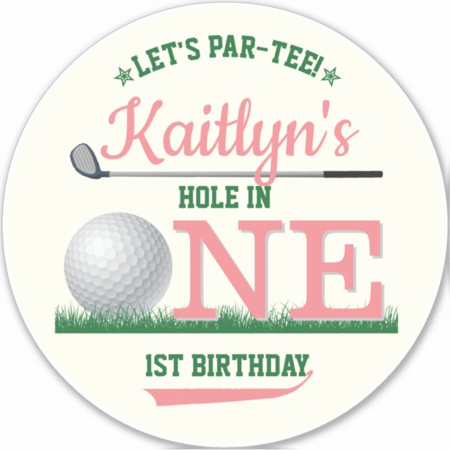 Golf PAR-TEE 1st Birthday Large 8" (Front)
