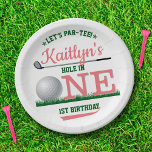 Golf PAR-TEE 1st Birthday Paper Plate<br><div class="desc">Celebrate in style with these trendy 1st birthday paper plates. The design is easy to personalise with your own wording and your family and friends will be thrilled when they see these fabulous party plates.</div>