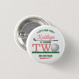 Golf PAR-TEE 2nd Birthday 3 Cm Round Badge