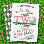 Golf PAR-TEE 2nd Birthday Invitation<br><div class="desc">Celebrate in style with these trendy birthday invitations. The design is easy to personalise with your special event wording and your guests will be thrilled when they receive these fabulous invites.</div>