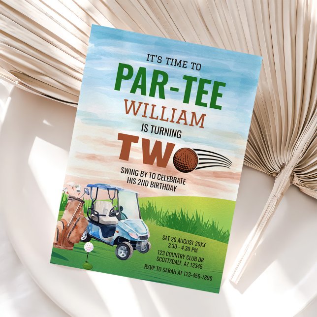 Golf PAR-TEE 2nd Birthday Invitation (Creator Uploaded)