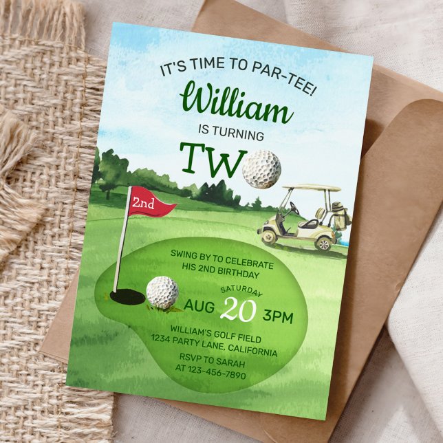 Golf PAR-TEE 2nd Birthday  Invitation (Creator Uploaded)