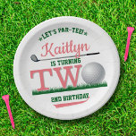 Golf PAR-TEE 2nd Birthday Paper Plate<br><div class="desc">Celebrate in style with these trendy 2nd birthday paper plates. The design is easy to personalise with your own wording and your family and friends will be thrilled when they see these fabulous party plates.</div>
