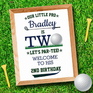 Golf PAR-TEE 2nd Birthday Welcome Poster